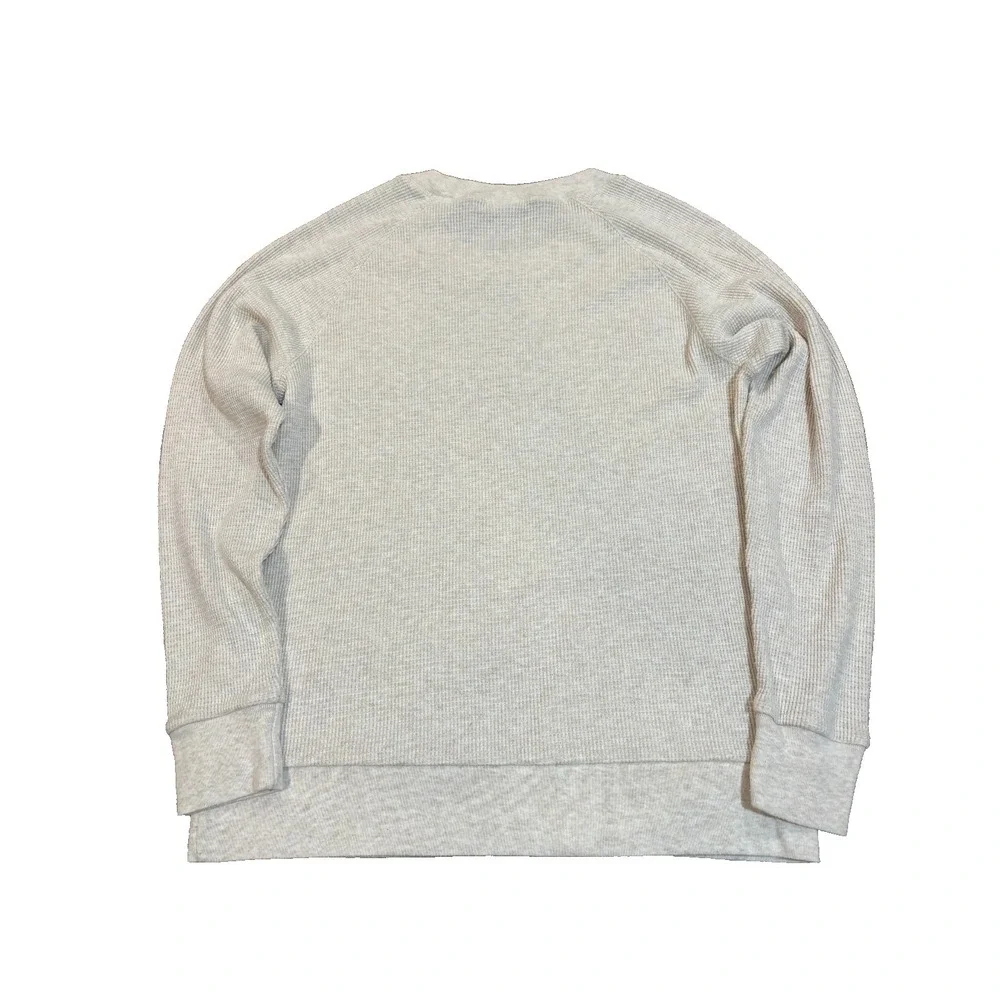 Aritzia TNA long sleeve crew neck waffle thermal henley oatmeal sz small womens' - Picture 2 of 8